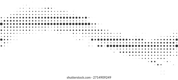 Fondo negro de la tira del punto de la onda del semitono para los carteles modernos, diseños de la tecnología, cabeceras del Sitio web, Ilustración vectorial digital abstracta de la marca