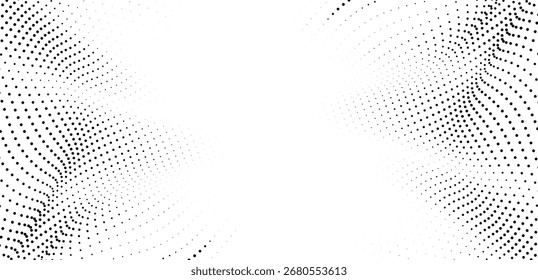 Black halftone wave frame abstract background for creative branding poster flyer and modern graphic design