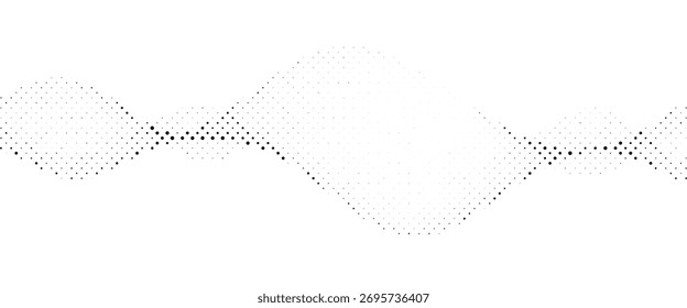 Patrón de línea ondulada de semitono negro, diseño de gradiente fluido suave con textura abstracta, fondo moderno mínimo para póster, Fondo de pantalla o composición digital
