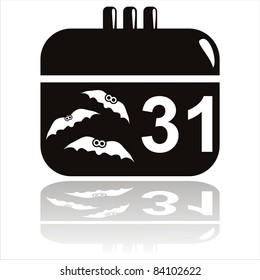 black halloween calendar icon