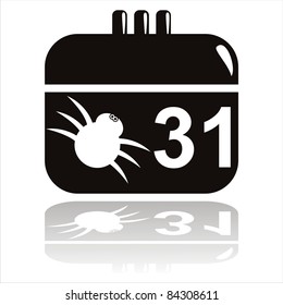 black halloween calendar icon