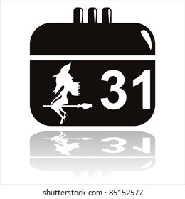 black halloween calendar icon