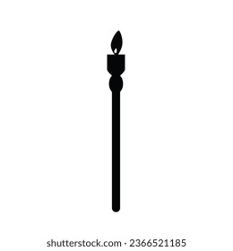 Black Halloween Candle Vector Icon - Spooky and Decorative Candle Illustration