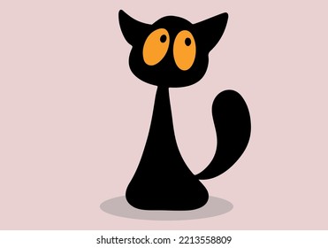 Black Halloween Cat Vector Design. illüstration, EPS10