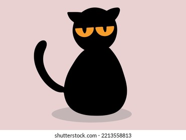 Black Halloween Cat Vector Design. illüstration, EPS10