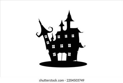 Black Halloween House Halloween Haunted House Stock Vector (Royalty ...