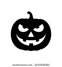Black Halloween Jack-O'-Lantern: Ícone de abóbora gráfico Stark para desenhos sazonais assustadores

