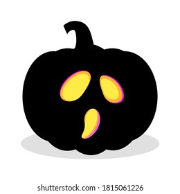 black Halloween pumpkin isolated on white background. vector illustration