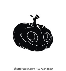 Black Halloween Pumpkin Pattern on White Background