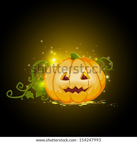 Similar – Image, Stock Photo Creepy carved Halloween pumpkin next to burning candle