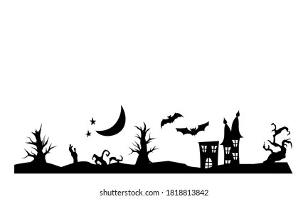 Black Halloween vector illustration material