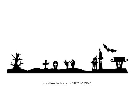 Black Halloween vector illustration material