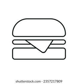 Icono de hamburguesa negra en fondo blanco.
Comida rápida popular