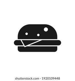 Black hamburguer icon, flat design vector.