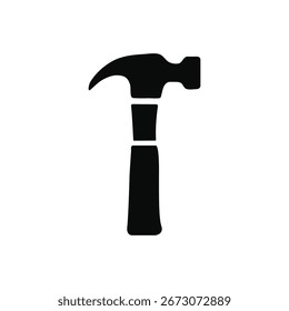 A black hammer with a handle