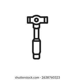 Black hammer icon illustration on a minimalist background