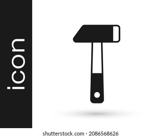 Black Hammer icon isolated on white background. Tool for repair.  Vector
