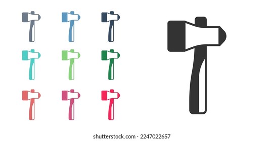 Black Hammer icon isolated on white background. Tool for repair. Set icons colorful. Vector
