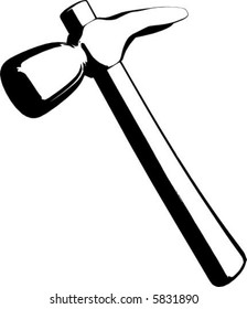black hammer silhouette isolated vector