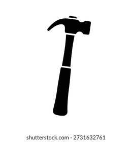 Black hammer tool isolated flat design vector illustration scalable graphic art