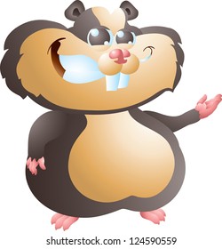 black hamster presenting