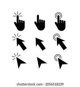 Black Hand Arrow Icon Collection Isolated Stock Vector (Royalty Free ...