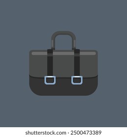 black hand bag in flat vector design.