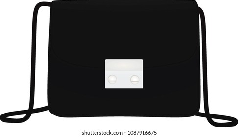 Black hand bag. vector illustration 