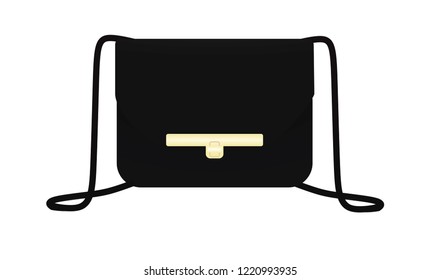 Black hand bag. vector illustration 