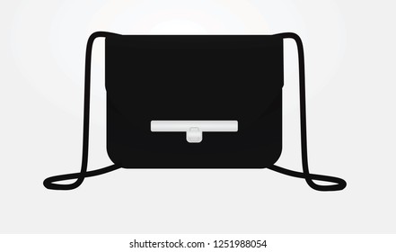 Black hand bag. vector illustration