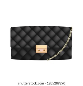 Black hand bag. vector illustration 