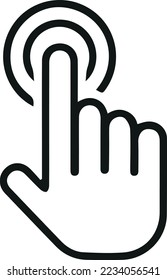 Black hand click vector icon
