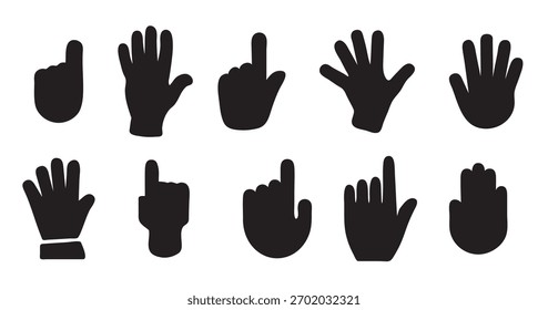 Black hand collection icons vector illustration