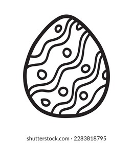 black hand drawing easter egg vector illustration
