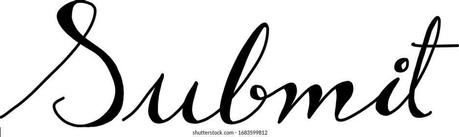 Black hand drawing in word submit on white background