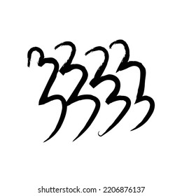 Black hand drawn abstract grunge brush element