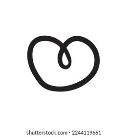 Black hand drawn abstract grunge brush element