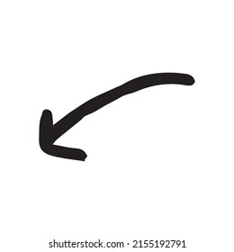 Black hand drawn Arrow icon isolated on white background