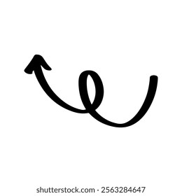 Black hand drawn Arrow icon isolated on white background
