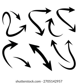 Black Hand Drawn Arrows direction pointer