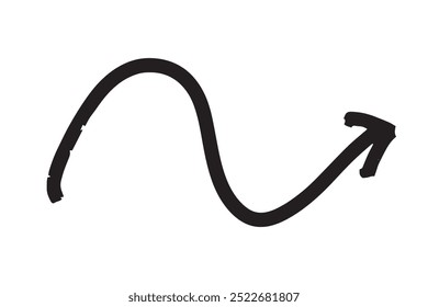 black hand drawn arrows set icon. brush arrow