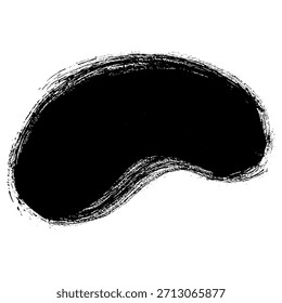 Fondo de trazo de pincel de tinta en forma de frijol dibujado a mano negro
