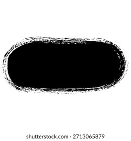 Fondo de trazo de pincel de tinta en forma de frijol dibujado a mano negro
