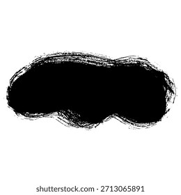 Fondo de trazo de pincel de tinta en forma de frijol dibujado a mano negro
