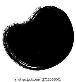 Fondo de trazo de pincel de tinta en forma de frijol dibujado a mano negro
