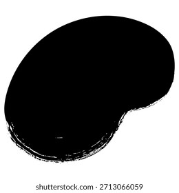 Fondo de trazo de pincel de tinta en forma de frijol dibujado a mano negro
