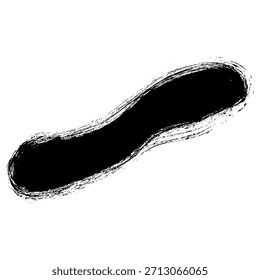 Fondo de trazo de pincel de tinta en forma de frijol dibujado a mano negro
