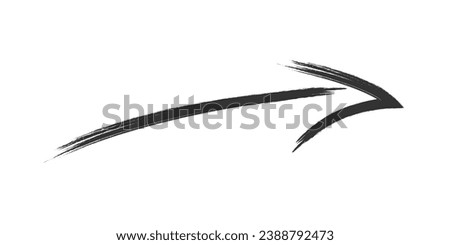 Black hand drawn brush stroke arrow isolated on white. Vectpr Illustration EPS10