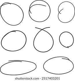 Black Hand Drawn Circle Collection 