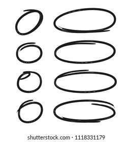 Black Hand Drawn Circle Marker Set